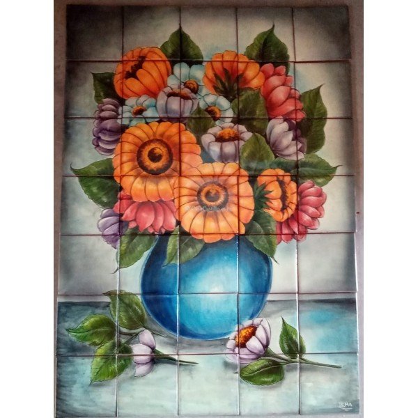 Mexican Talavera Mural Florero 2